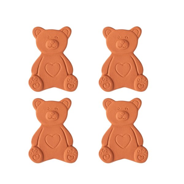 dgudgu 4 PCS Terracotta Brown Sugar Bear Keeper and Saver Brown Sugar Disc Brown Sugar Softener