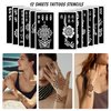 Qpout Tattoo Stencils For Kids Adults, 12 Sheets Henna Stencils for Hands,Henna Tattoo Stencil Kit, Mehndi Stencils for Hands, Tattoo Stencils for Real Tattoos, Airbrush Tattoo Stencils