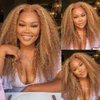 Julia Hair Highlight Honey Blonde Curly Human Hair Bundles 12A Brazilian Curly Human Hair Weave TL412 Color Sew in Hair Extensions Jerry Curly Hair 3 Bundles 10 12 14Inch