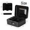 Cash Box with Money Tray, Parrency Medium Money Box with Combination Lock, 7 4/5" x 6 4/5" x 3 3/5", Black