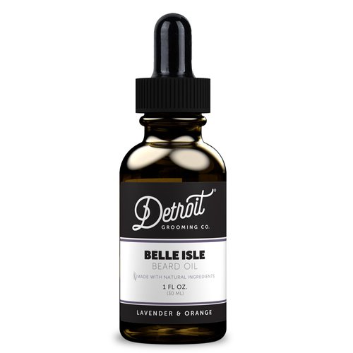 Detroit Grooming Co.Natural Beard Oil for Men - Nourishing & Organic Beard Moisturizer w/Sweet Almond Oil & Vitamin E - Softens, Boosts Growth - Lavender & Orange Scent - Belle Isle -1oz