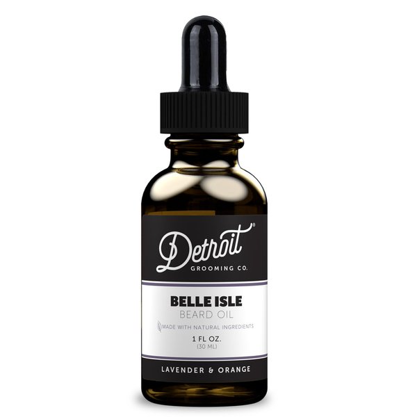 Detroit Grooming Co.Natural Beard Oil for Men - Nourishing & Organic Beard Moisturizer w/Sweet Almond Oil & Vitamin E - Softens, Boosts Growth - Lavender & Orange Scent - Belle Isle -1oz