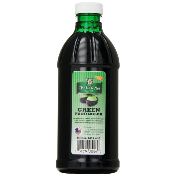 Chef-O-Van Food Coloring, Green, 16 Ounce