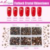 AD Beads 4300 Pieces Flat Back Nail Art Rhinestones Round Beads 6 Sizes (2-6.5mm) with Storage Organizer Box,Rhinestones Picking Pen for Nail Art Phone Decorations Crafts DIY (Smoked Topaz)