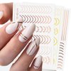 Line Nail Art Stickers Rose Gold Silver Metal Nail Sticker Nail Art Supplies 3D Metallic Curve Stripe Wave Lines Nail Decals French Nail Designs Accessories Striping Tape Wavy Nail Decoration 6 Sheets
