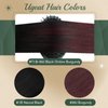 Ugeat Balayage Clip in Hair Extensions Black to Wine Red Hair Extensions Clip ins Real Human Hair Ombre Black to Burgundy Clip in Human Hair Extensions Full Head 16 Inch 7pcs 120g(105g Hair+15g Clips)