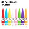 80 pcs 8 Colors Plastic Kazoos Musical Instruments for Party, Early Childhood Education Gifts, Perfect for Over 3 Years Old Kids Gift Price Party Favor Gift Bag Fillers