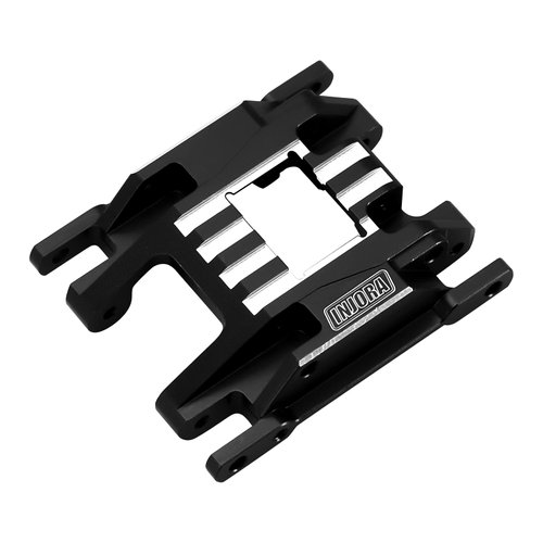 INJORA Skid Plate CNC Aliuminum Transmission Mount for TRX4M 1/18 RC Crawler Car Upgrade Parts,16g (Black)