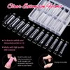 Dual Nail Forms Set,TsMADDTs Clear Acrylic Coffin Nail Forms Set with 120pcs Gel Nail Molds 10pcs Clear Nail Tips Clips,Nail Gel Brush Pen Nail Files Buffer Cuticle Pushers,Nail Extension Forms Set
