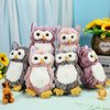 Jenaai 6 Pcs Owl Plush Stuffed Animals for Babies Soft Owl Plush Toy Pink Brown Gray Stuffed Owl Party Favors for Kids Toddlers Unisex Gifts Classroom Prizes Decor, 9.06 Inch
