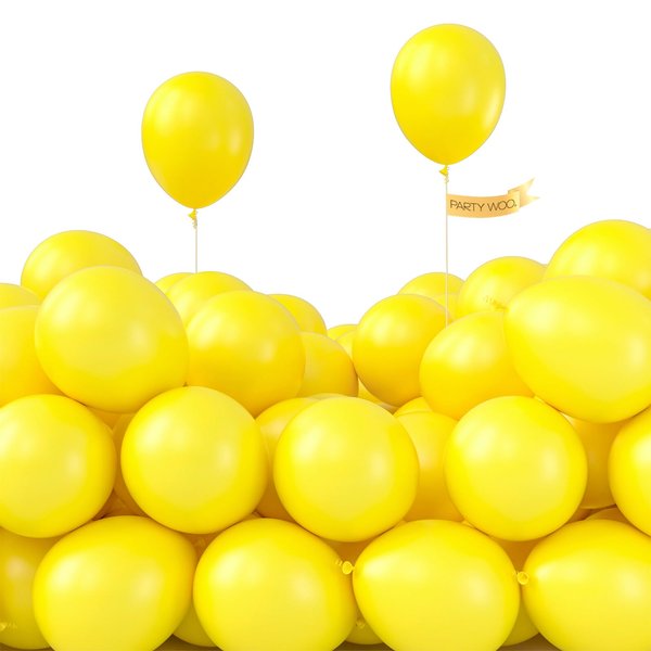 PartyWoo Yellow Balloons, 50 pcs 5 Inch Matte Yellow Balloons, Yellow Latex Balloons for Balloon Garland Balloon Arch as Party Decorations, Birthday Decorations, Baby Shower Decorations, Yellow-Y55