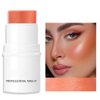 Orange Cream Blush Stick for Cheeks, Waterproof Face Cream Makeup Blush Stick, Long-Lasting Multi-use Blush Makeup Stick, Natural-Looking, Lightweight Skin Tint Blush Makeup for All Skin
