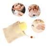 Arimilk 20 Pack Soap Bags, soap saver bag，Natural Cotton Linen Soap Saving Bags Mesh Plastic Free Exfoliating Foaming and Drying Shower Soap Holder (Coffee colored beads)