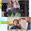 Aethland Kids Haircut Cape, Hair Cutting Cape for Kids - Professional Barber Cape Salon Cape Cloak Apron for Hair Stylist Hair Cutting (Green Dinosaur)