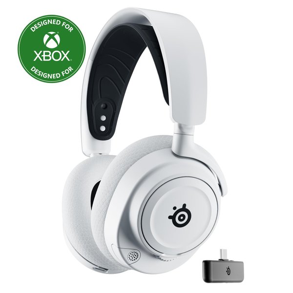 Arctis Nova 7X Wireless Multi-System Gaming & Mobile Headset - Nova Acoustic System - 2.4GHz + Bluetooth - 38Hr Battery - USB-C - ClearCast Gen2 Mic - Xbox Series X|S, PC, PS5, Switch - White