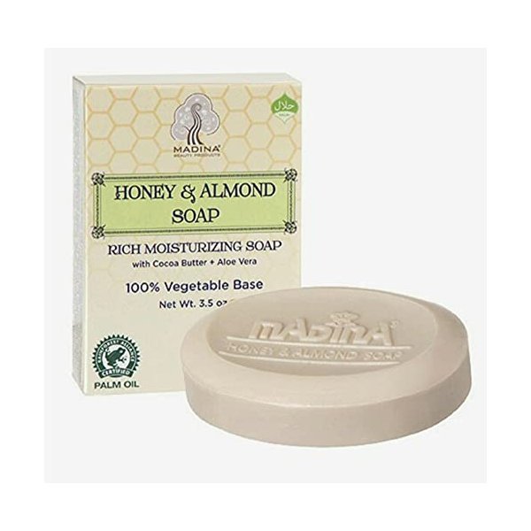 Almond Oil & Honey Natural Soap Herbal Cocoa Butter Aloe Vera Cleanser 6 Bar