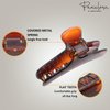 Parcelona French Flat Salon Style Medium 3 1/4 Inch Covered Spring Tortoise Jaw Hair Claw Clip Clutcher Clamp Clasp