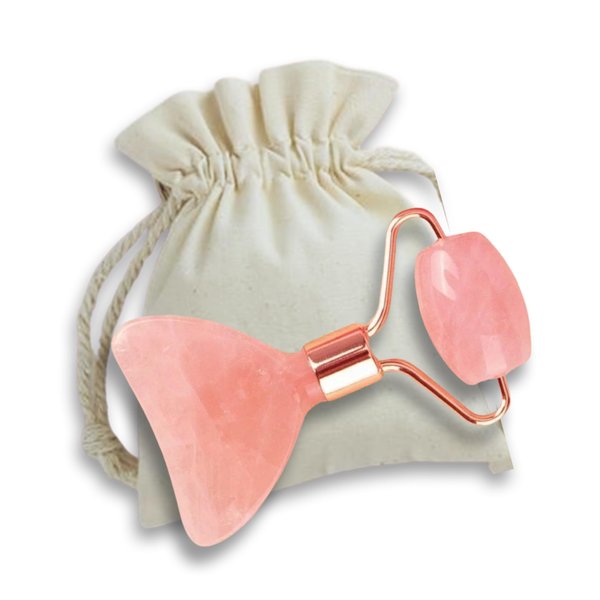 THIS HIPPIE GIRL Gua Sha Glow Roller, Facial and Neck Massage Tool Rose Quartz Facial Roller Massager for Face and Eye, Face Sculpting Tool & Massage Roller, Gua Sha Facial Tools, Face Roller