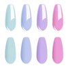 Vishine Gel Nail Polish Set - 4 Pastel Creme Color Spring Summer Baby Blue Lavande Lilac Violet Nail Gel Nail Art Long-lasting Salon DIY Manicure 8ml C030