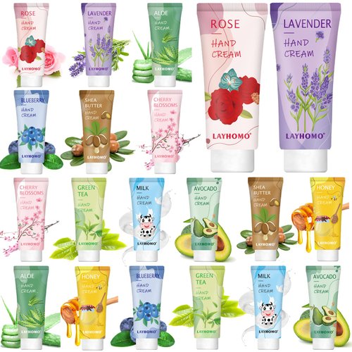 DBEAUTYM 20 Pack Hand Cream Gifts Set-Mothers Day Gifts Teacher Appreciation Gifts,Mini Travel Size Lotion Scented Hand Lotion for Dry Hands