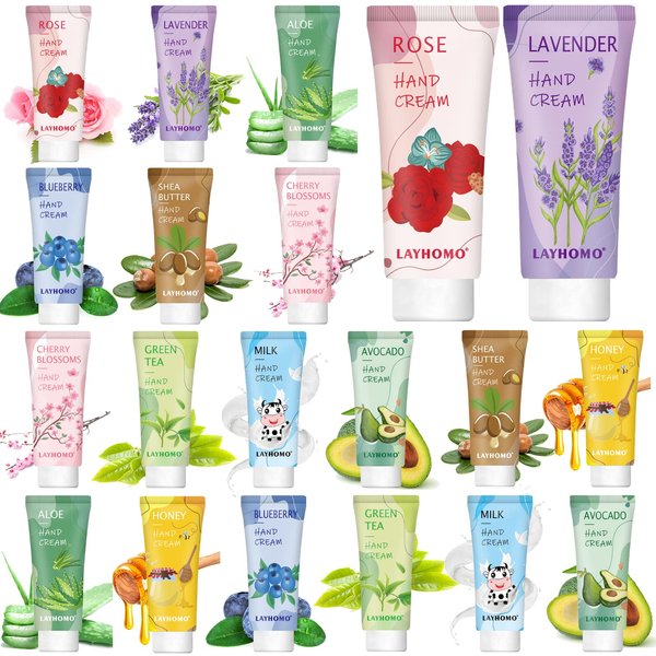 DBEAUTYM 20 Pack Hand Cream Gifts Set-Mothers Day Gifts Teacher Appreciation Gifts,Mini Travel Size Lotion Scented Hand Lotion for Dry Hands