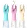 KAQ Reusable Rubber Dishwashing Gloves: 3 Pairs Latex Free Household Cleaning Kitchen Gloves for Washing Dishes
