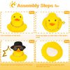 MuMyer Rubber Duck Car Ornaments Duck Car Dashboard Decorations Accessories with Mini Top Hat Necklace and Sunglasses(T6)
