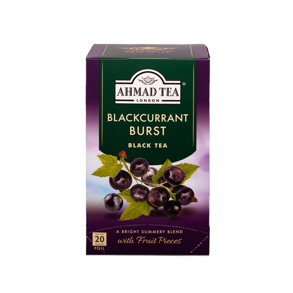 Ahmad Tea Black Tea, Blackcurrant Burst Teabags, 20 ct (Pack of 6) - Caffeinated & Sugar-Free