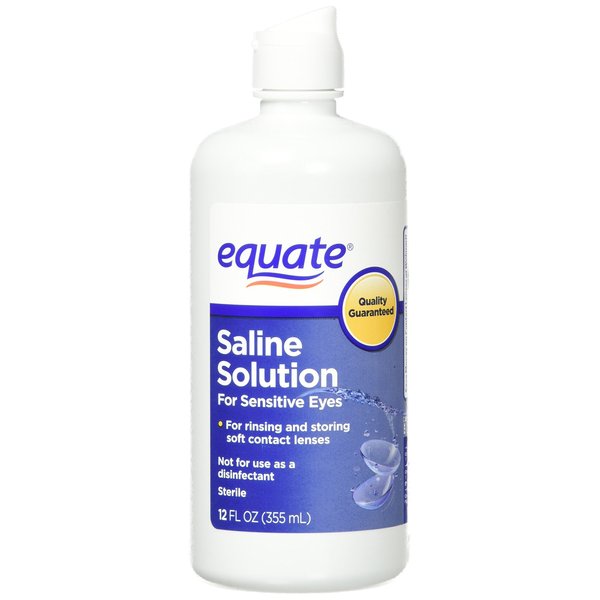 Equate Contact Lens Saline Solution for Sensitive Eyes, Twin Pack, 12 Fl Oz (Pack of 2) (Compare to Bausch & Lomb Eyes Plus)