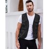 Gihuo Mens Fishing Vest Summer Outdoor Work Vest Utility Safari Travel Lightweight Sleeveless Jackets with Pockets（Black-M）