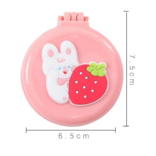 Bear Travel Hair Brush Pocket Comb with Mini Mirror Portable Compact Folding Hair Brushes Round Mini Compact Massage Comb for Girls and Women, Styling Tools and Appliances, Hair Combs (2H963)