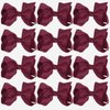 4 Inch Boutique Girls Hair Bows Hair Clips for Girls Toddlers 12 Pcs Solid Color (Maroon)