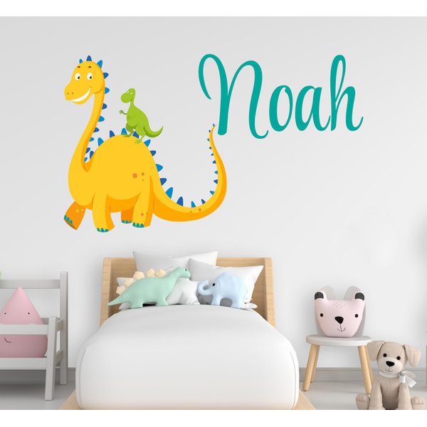 Custom Name Dinosaur Wall Decal - Dinosaur Wall Sticker - Personalized Name Wall Decal - Kids Wall Decal - Nursery Wall Decal for Bedroom, playroom (Wide 40"x22" Height Inches)