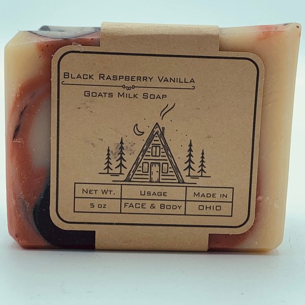 Goat Milk Soap Black Raspberry Vanilla (Two Pack) 5 Ounces Each All Natural Moisturizing Sensitive Skin