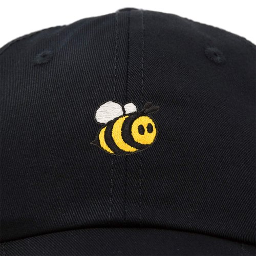 DALIX Bumble Bee Baseball Cap Dad Hat Embroidered Womens Girls in Black