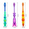 Lauwell Toddler Toothbrush Kids Manual Toothbrush Individually Wrapped Toothbrushes with Covers Suction Cup Toothbrush Lovely Soft Bristle Animal Toothbrush for Kids Sensitive Teeth (12 Pieces)