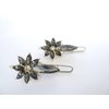 Two small tiny gray crystal flower hair pin clip barrettes fine hair