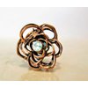 Generic Small mini rose gold copper metal flower rose hair claw clip with crystal