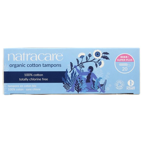 Natracare Organic Cotton Tampons, Super Plus 20 ea (Pack of 8)