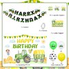 Sursurprise Tractor Birthday Decorations for Boy, Tractor Birthday Backdrop Banner Cake Topper Balloon for Farm Tractor Birthday Party Supplies