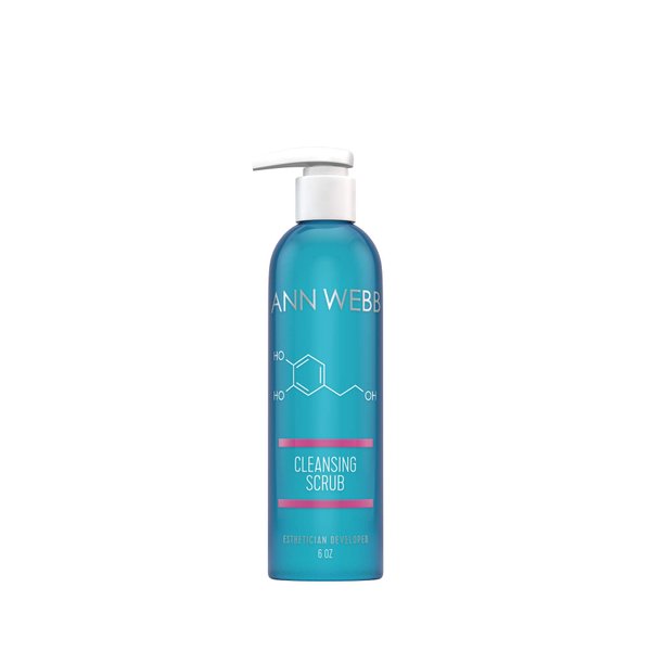 ANN WEBB Facial Cleansing Scrub - All Natural Gentle Daily Exfoliating Facial Scrub Unclogs Pores, Clears Blackheads & Acne - Leaves skin glowing - Super Hydrating Scrub won't damage skin 6oz