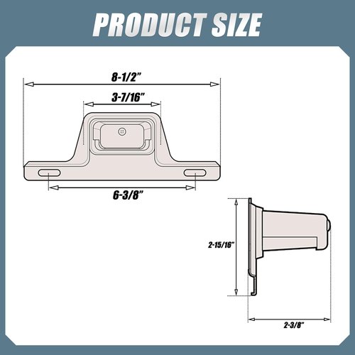 gunhunt 1 PC Truck License Plate Light, 8.4" x 2.9" x 2.3" 2 LED License Plate Light IP67 Waterproof Dustproof with Mounting Bracket, Drain Hole Light Holder Bracket, Universal for Trucks (Black)