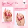 SAVILAND 15ml Glitter Pink Cat Eye Gel Nail Polish Castor Oil Vitamin E: Cateye Gel Polish Soak Off U V LED Nail Lamp Reflective Shining Magnetic Gel Nail Polish Nail Art Magnet Home DIY Nail Salon