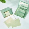LuckyOpt 200 Oil Blotting Sheets for Face, Portable Oil Control Film with Mirror & Puff Not Destroy Base Makeup Face Oil Absorbing Sheets for Women & Men, Face Oil Control On The Go (Green Tea, 200)