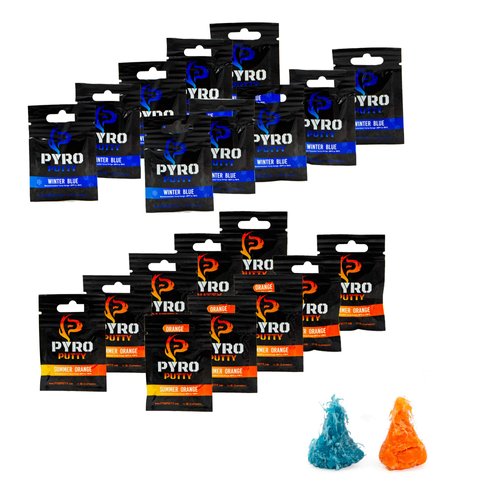 Pyro Putty: 20ct Single Use Survival Fire Starter, Waterproof Foil Packets, Easy Tear, Easy Ignite, Fire Starters for Campfires - Winter/Summer
