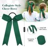 DEEKA 16 PCS Collegiate Style Cheer Bows Long Tail Skinny Cheer Bow Ponytail Holder Handmade Bows for Girls Teens Softball Cheerleader Sports -White