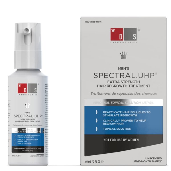 Spectral.UHP 5% Minoxidil Hair Growth Serum for Men by DS Laboratories - Extra Strength Topical Hair Loss Treatment, Supports Hair Growth in the Vertex, Experience Fuller, Thicker Hair (2 fl oz)