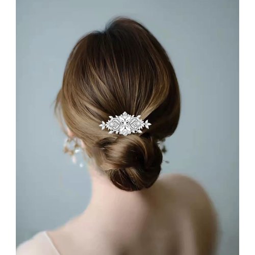 Wedding Hair Side Comb Art Deco Accessory for Women Prom Women's Silver Rhinestone Crystal Vine Bridal Comb, Brides Hair Comb