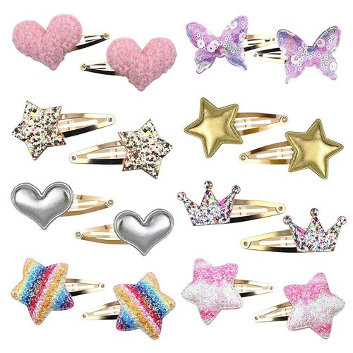 16 Pieces Hair Clips for Girls Kids Hair Barrettes Hair Accessories for Toddler Girls Cute Hair Clips Baby Girls Hair Clips Children Hairpin (Type A)