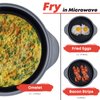 MACONEE Microwave Frying Pan Skillet, Grill & Crisper Pan with Lid Allows You to Fry, Sizzle, and Brown Foods in the Microwave, Micro Cookware for Grilling, Reheating, and Cooking a Variety of Dishes